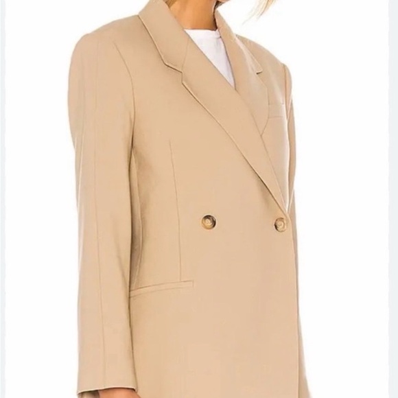 Anine Bing Jackets & Blazers - Women's Tan Double-Breasted Blazer Anine Bing Kaia M